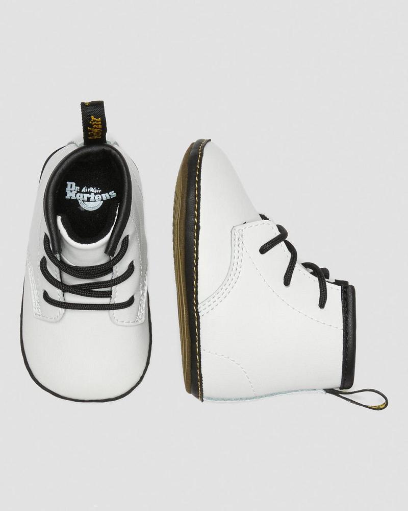 Kids' Dr Martens Newborn 1460 Auburn Leather Booties Casual Boots White | AU 661WNB